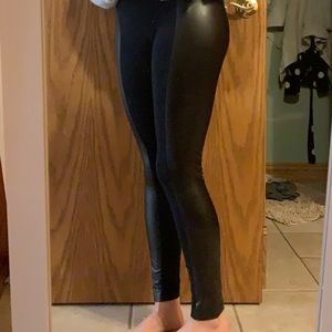 Leather leggings.